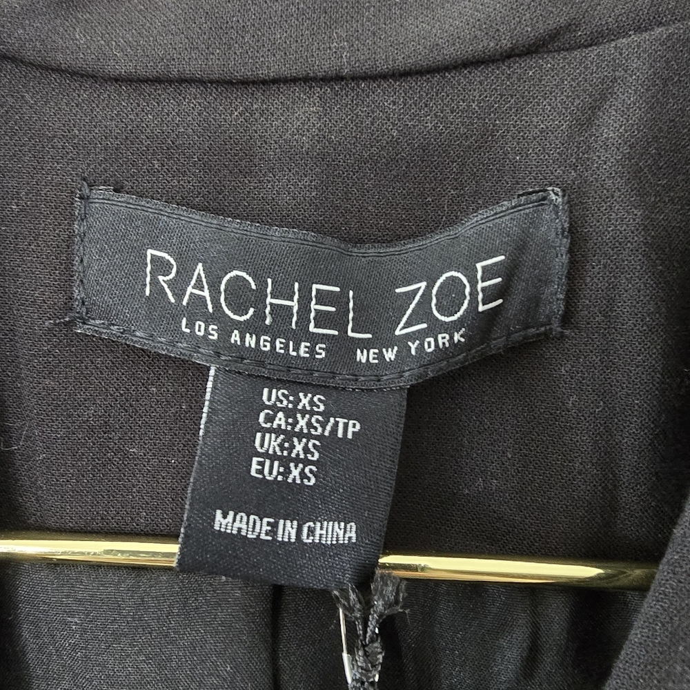 Rachel Zoe Open Front Longline Tunic Length Collarless Crepe Ponte Vest NWT XS - Picture 2 of 14